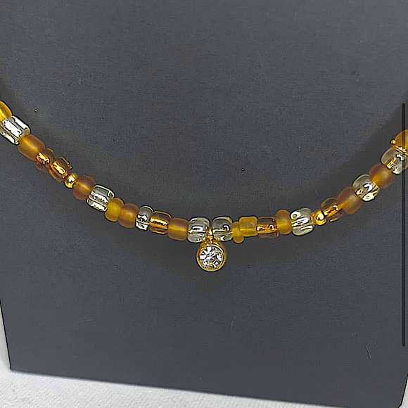 Austrian Glass Bead Necklace & Earring Set 18k Gold - Picture 4 of 5